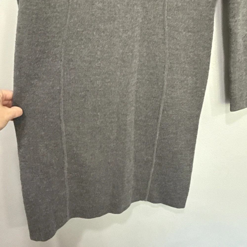 Talbots Petites Sweater Dress Womens Size P GRAY ‎ Merino Wool Minimalist Work